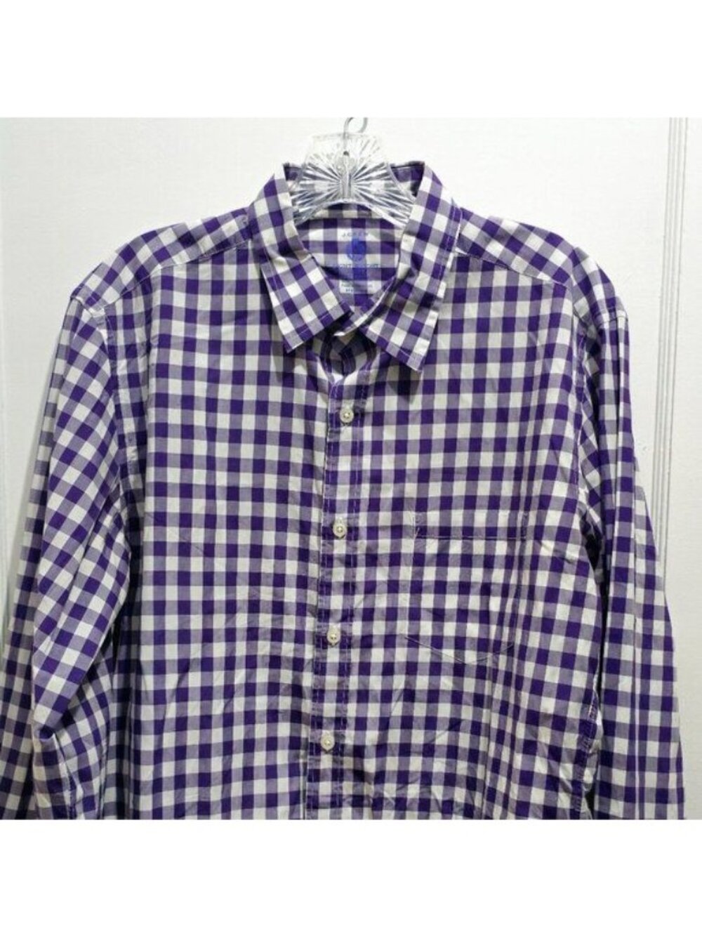 J. Crew Medium Long Sleeve Casual Button Shirt - Purple & White